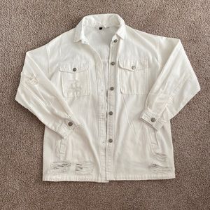 H&M oversized white denim jacket